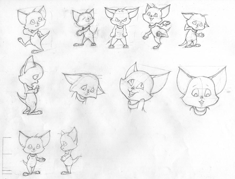 Character sketches of Bax the cat