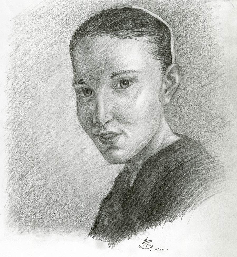 portrait sketch of my sister