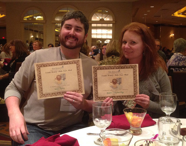 Kevin Barry and Marlo Garnsworthy holding their awards